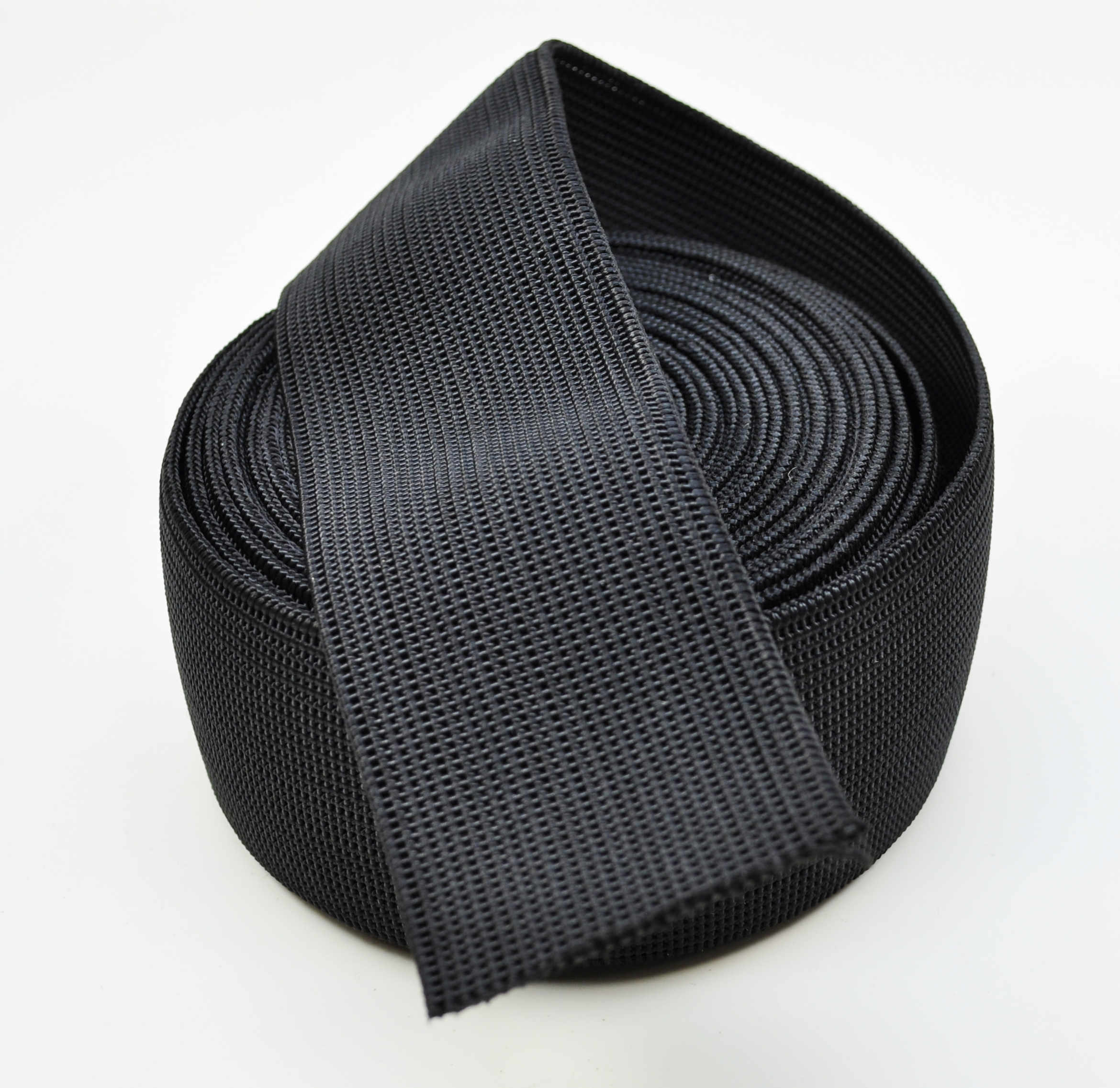 Sitzgurt elastisch, 60 x 1.8-2 mm, Schwarz, Ausdehnung 50%